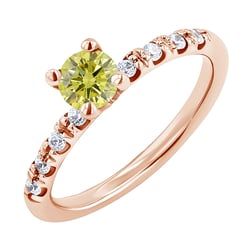 Zásnubný prsteň s certifikovaným fancy yellow lab-grown diamantom Mae