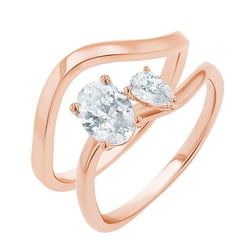 Romantický zásnubný set prsteňov s moissanitmi Eva