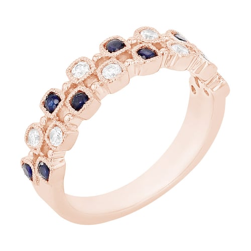Elegantný eternity prsteň so zafírmi a diamantmi Bettie