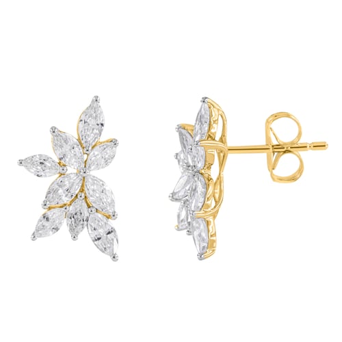 Luxusné náušnice s marquise prírodnými diamantmi Ishita