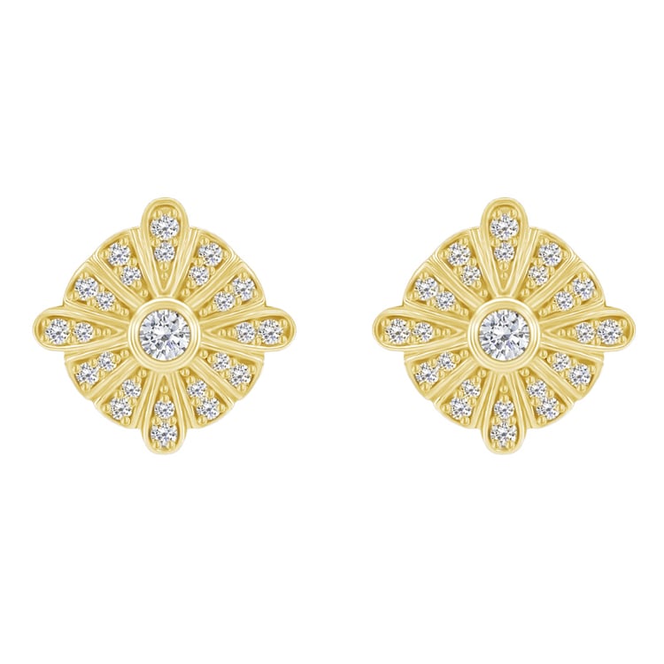 Zlaté náušnice plné diamantov 48449