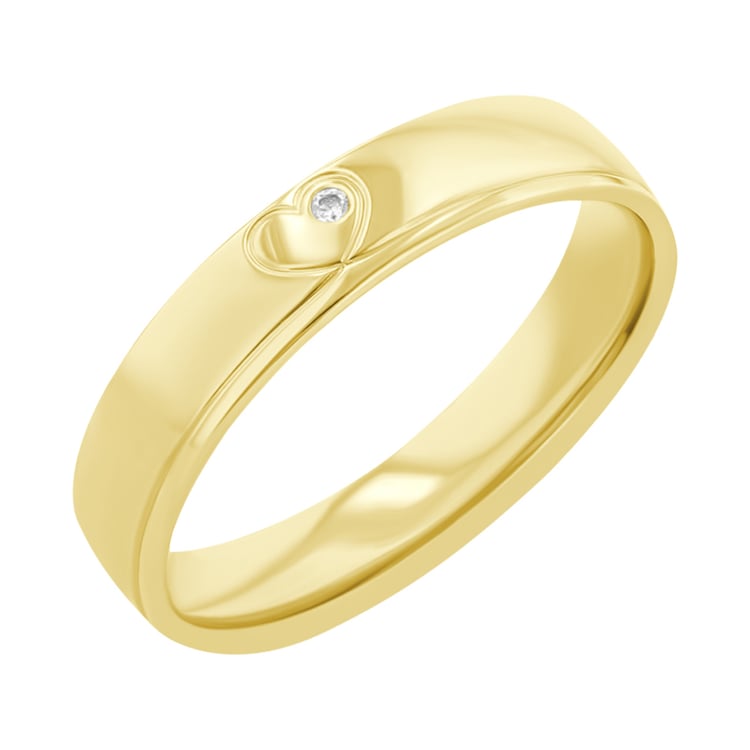 Svadobné obrúčky zo zlata so srdcom a diamantom Amani 117775