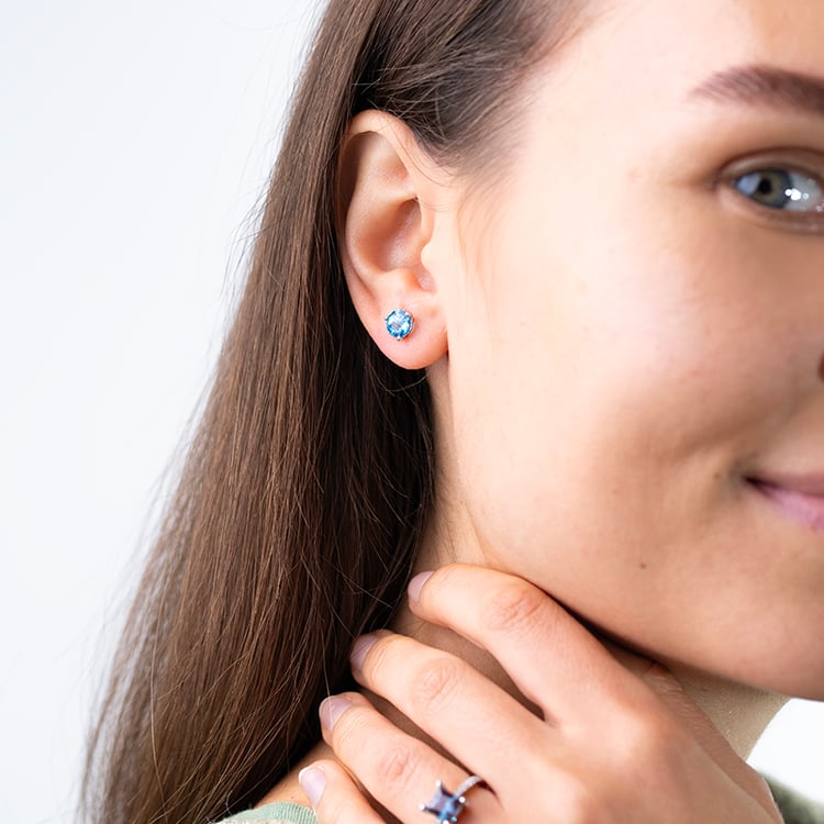 Zlaté martini náušnice so švajčiarskymi topásmi Reimis 147466