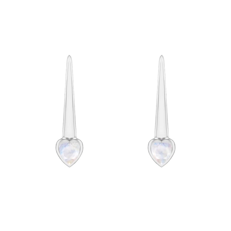 Visiace náušnice s mesačnými kameňmi v tvare srdiečok Levy 144774