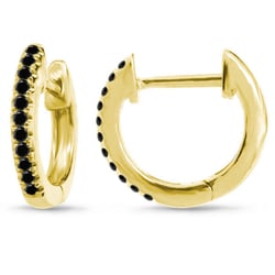 Kruhové náušnice s čiernymi diamantmi Carolin