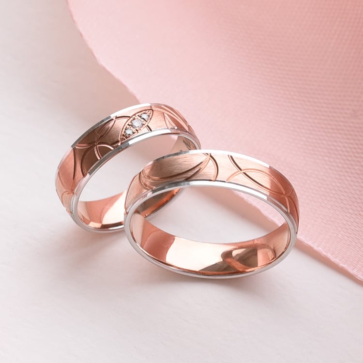 Unikátné svadobné obrúčky zo zlata s diamantom Vanda 76792