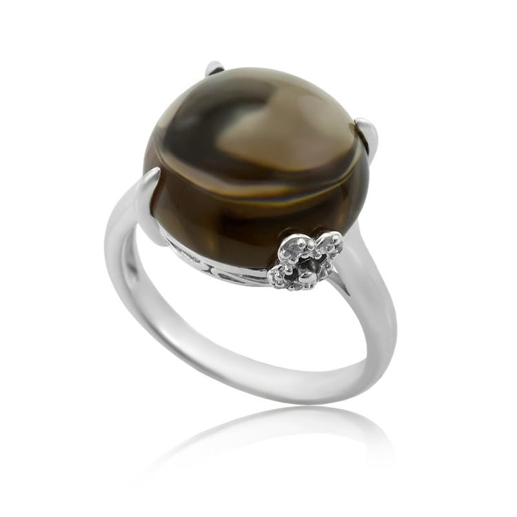 Strieborný prsten s dymovým topásom Aliwe