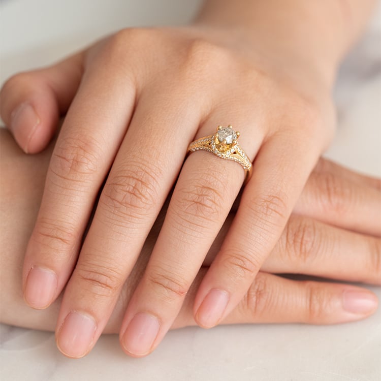 Halo zásnubný prsteň so salt and pepper diamantom Heshmy 122029