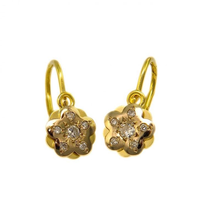 zlate detske nausnice s diamantmi