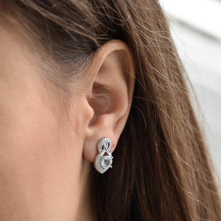 Akvamarínové náušnice zo striebra 30488