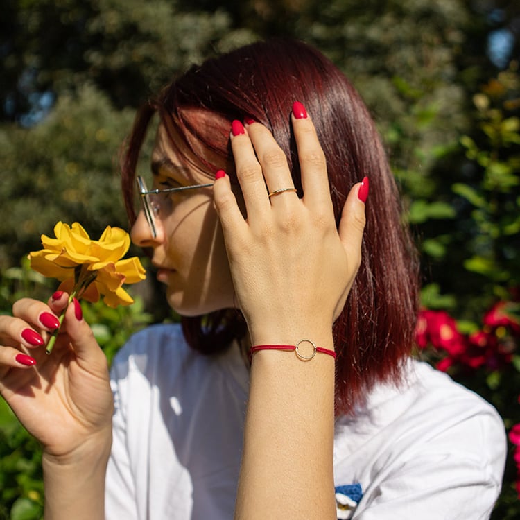 Povrázkový náramok so symbolom Karma 108764