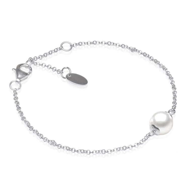 Strieborný náramok s perlou