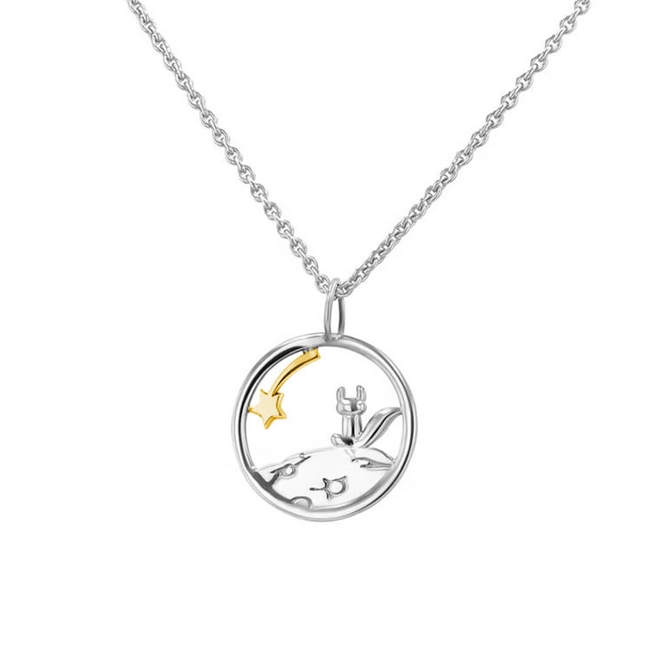 Strieborný vykrojený prívesok s líškou Malý princ