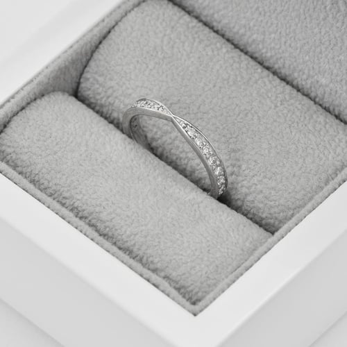 Eternity prsteň s lab-grown diamantmi a pánsky plochý prsteň Taio