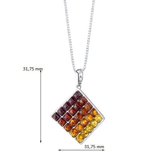 Strieborný náhrdelník s jantármi 12577