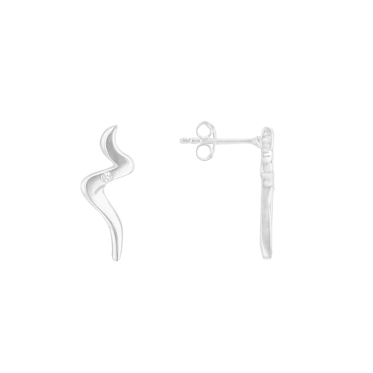 Elagantné strieborné náušnice s diamantmi 85892