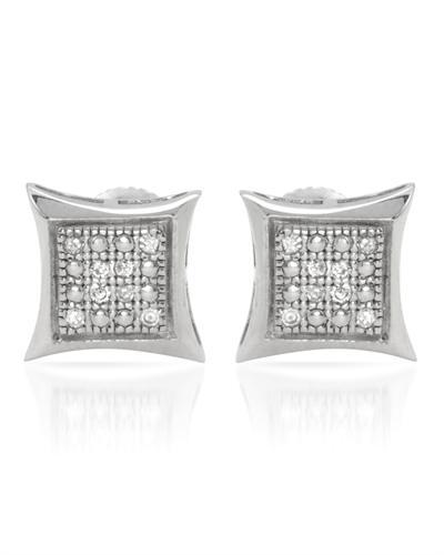 Diamantové náušnice strieborné