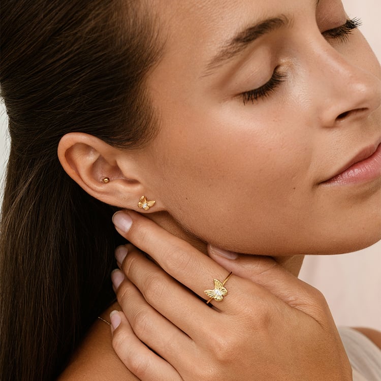 Zlatý prsteň s lab-grown diamantom Rachel 163526