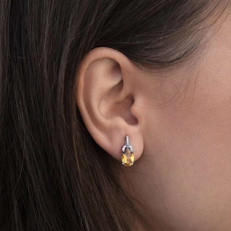Strieborné náušnice s citrínmi 105064