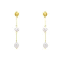 Strieborné visiace náušnice s perlami Pouly