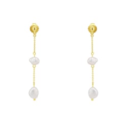 Strieborné visiace náušnice s perlami Pouly