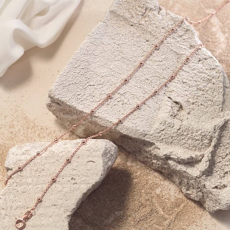 Retiazka s guličkami 45 cm zo striebra 124446