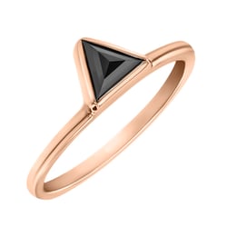 Zlatý prsteň s čiernym trojuholníkovým diamantom Eloisa