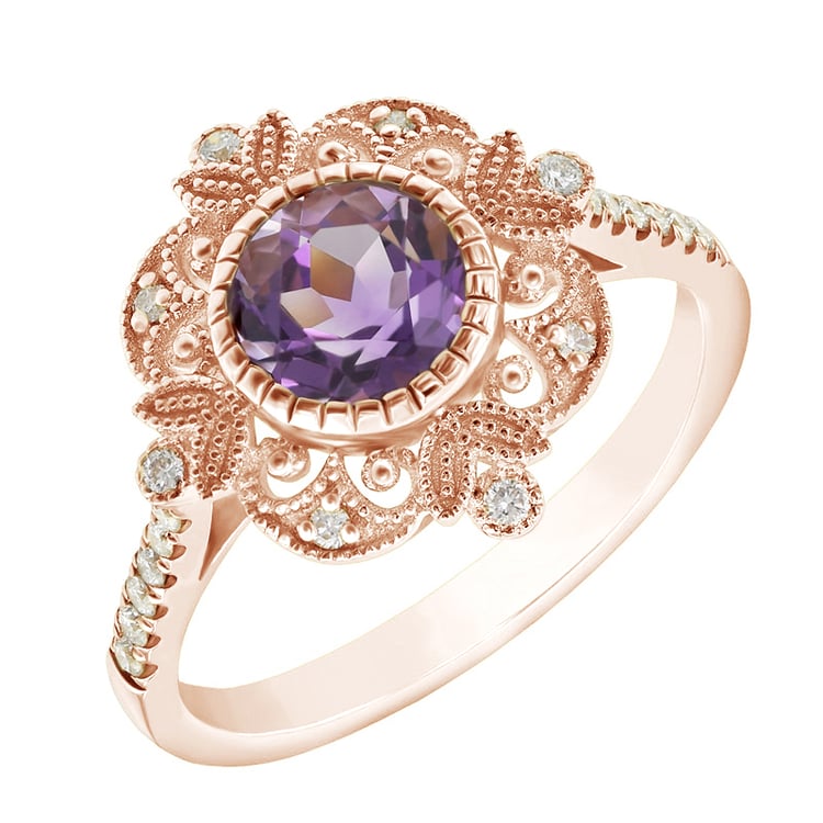 Zlatý ametystový prsteň 17025