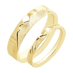 Svadobné obrúčky s ručnou rytinou hôr Jannick