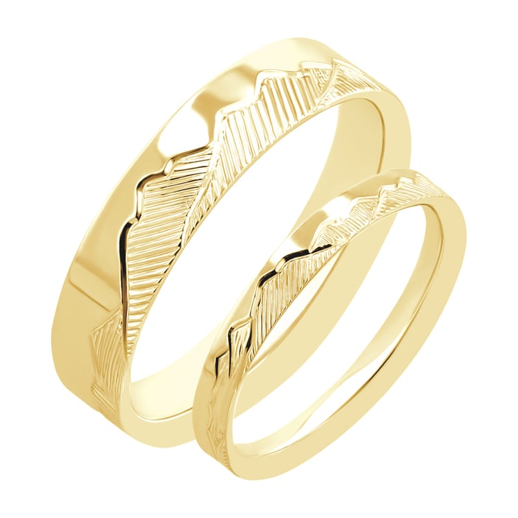 Svadobné obrúčky s ručnou rytinou hôr Jannick 116391