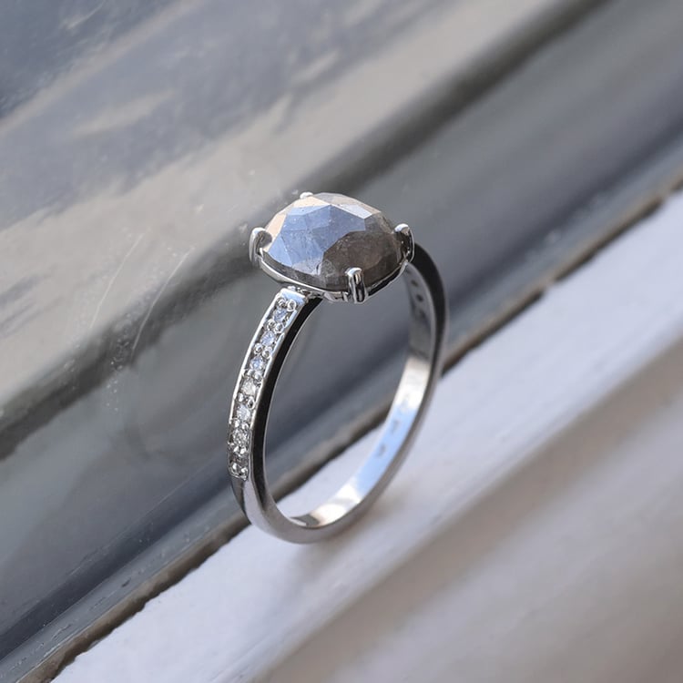 Zlatý prsteň so salt and pepper diamantom 79903