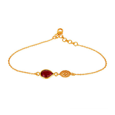 Strieborný náramok s rubínom