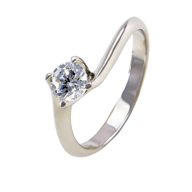 Zlatý zásnubný prsteň s diamantom Zini