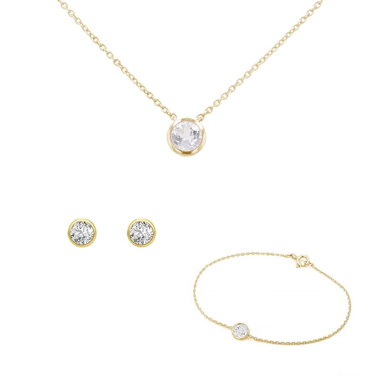 Kolekcia jemných šperkov s bielymi topásmi Tolar 147392