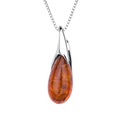 Strieborný prívesok s jantarom Mara