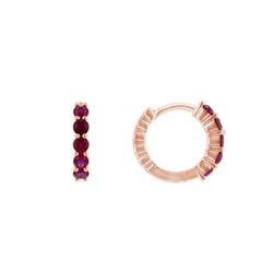 Kruhové náušnice s rubínmi Laios