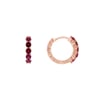 Kruhové náušnice s rubínmi z ružového zlata