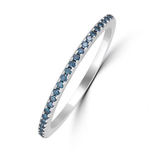 Zlatá eternity obrúčka s modrými diamantmi a komfortný prsteň Giulia