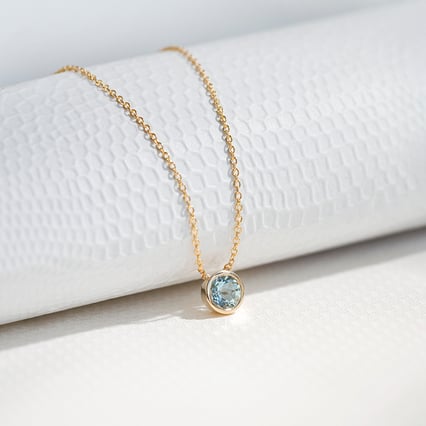 Strieborný náhrdelník s akvamarínom Hadley