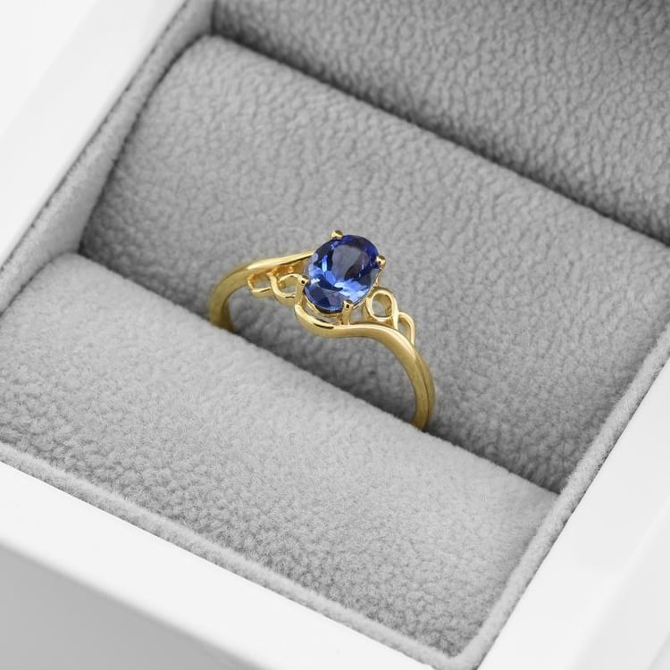 Zlatý prsteň s tanzanitom 49424