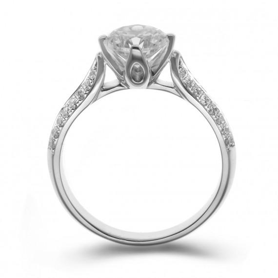 Zásnubný prsteň z platiny Dameny 8731