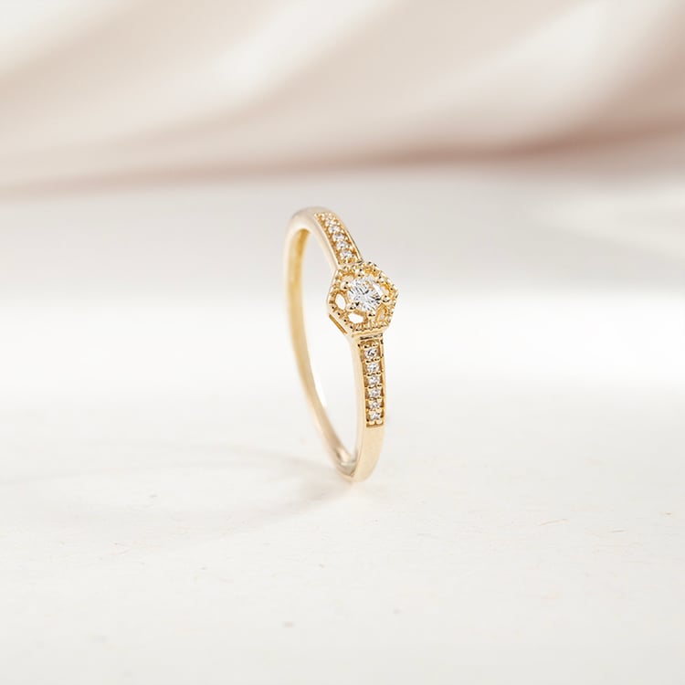 Strieborný prsteň s postrannými lab-grown diamantmi Kelote 146555