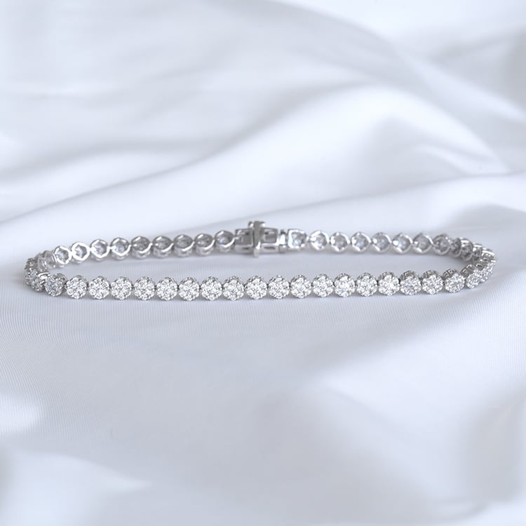 Pôvabný strieborný náramok s diamantmi Nixon 107962