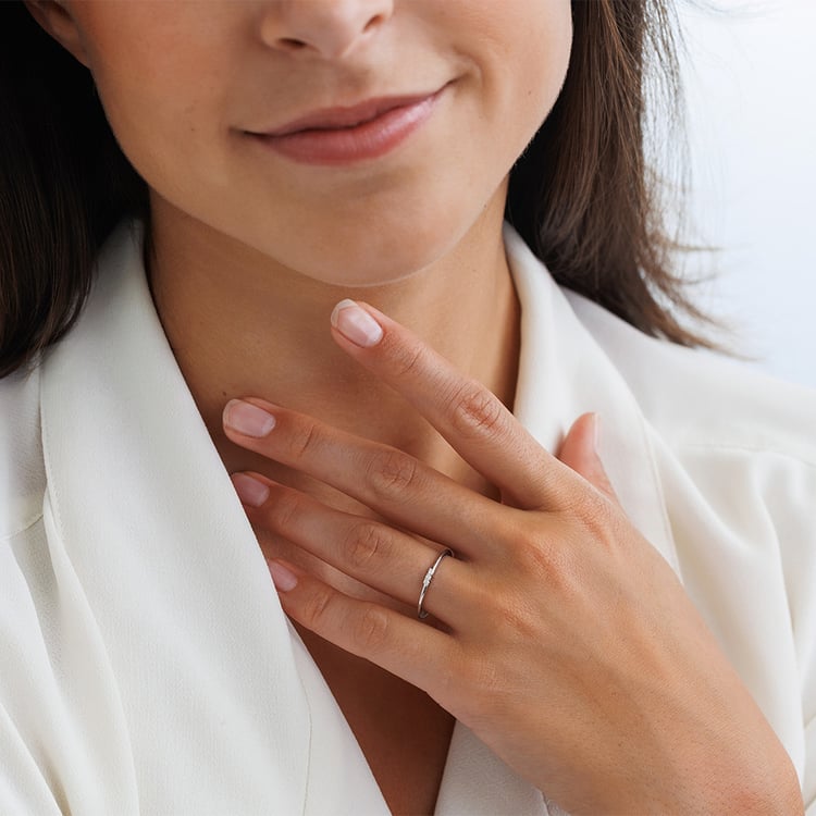 Strieborný diamantový prsteň Nicklas 157797