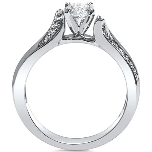  Elegantný set diamantového zásnubného a snubného prsteňa 4434