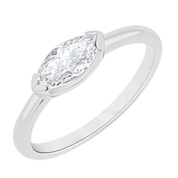 Zásnubný prsteň s half-bezel marquise diamantom Berenike