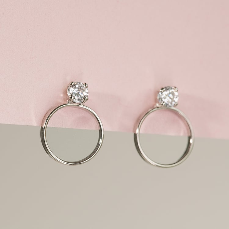 Zlaté náušnice so zirkónmi v minimalistickom štýle Julia 119827