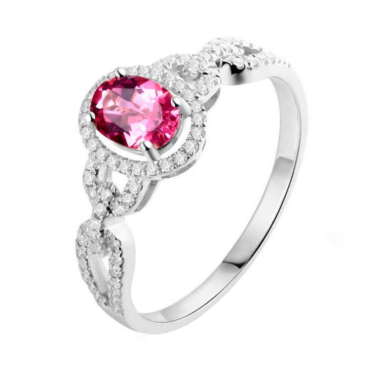 Turmalinový prsteň z bieleho zlata 81360