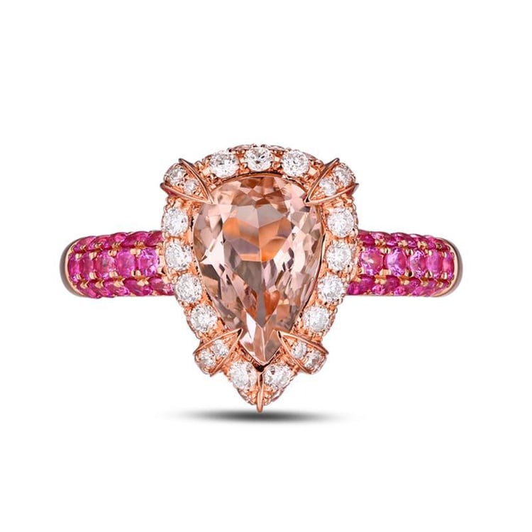 Zlatý prsteň s morganitom 16869