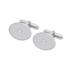 Strieborné manžetové gombíky s diamantmi Adiel